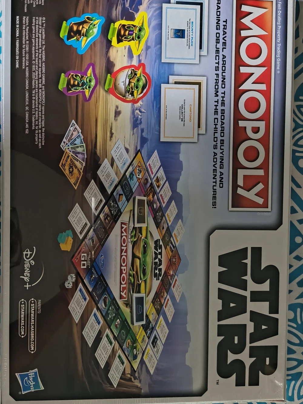 Hasbro Star Wars Monopoly with Green and Tan Grogu Artwork
